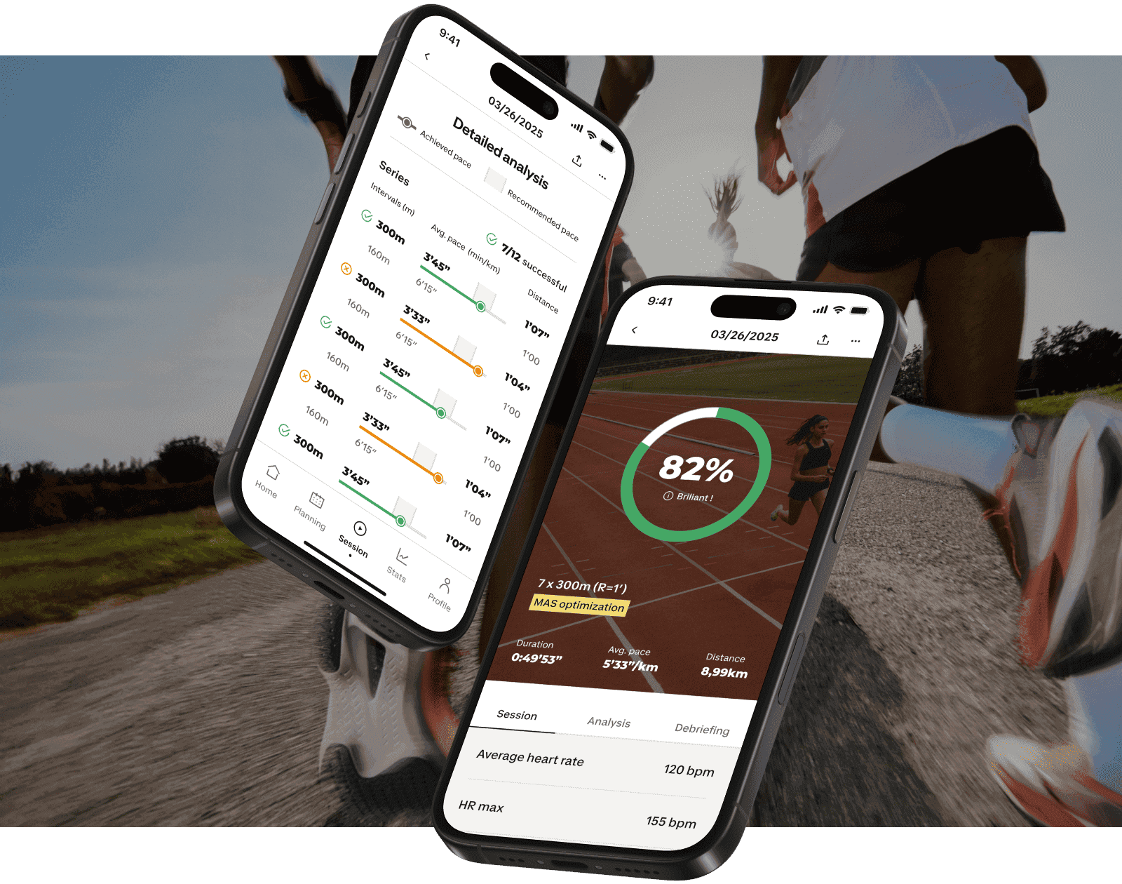 App Kiprun Pacer en uso